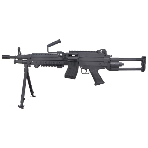 FN M249 Svart AEG 6mm 1J i gruppen Airsoft / Airsoft Gevr / Eldrivna (AEG) airsoft gevr hos Wizeguy Sweden AB (as-cg-gun-0117)
