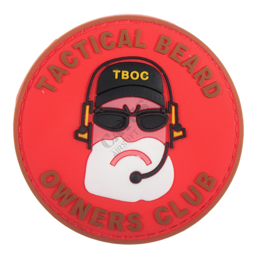 3D Rubber Patch: Tactical Beard Owners Club Rd/Brun i gruppen Taktisk Utrustning / Patches hos Wizeguy Sweden AB (as-da-pat-0003)