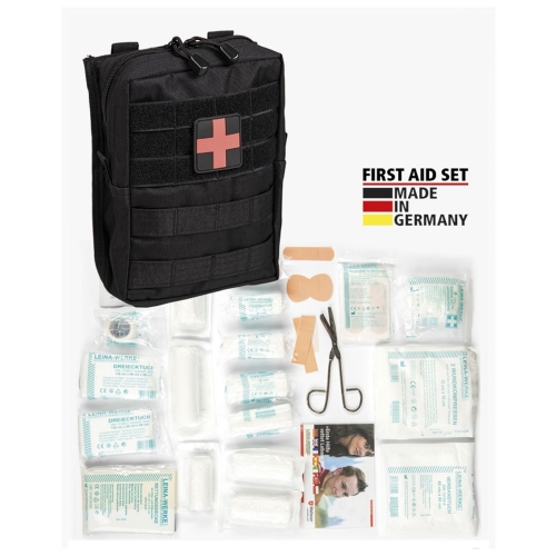 Miltec First Aid Kit Molle Svart Large i gruppen Taktisk Utrustning / verlevnadsutrustning hos Wizeguy Sweden AB (mil-molle-00302)