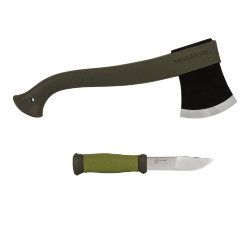 Morakniv Yxa & Kniv Outdoor Kit MG Olive i gruppen Taktisk Utrustning / Knivar hos Wizeguy Sweden AB (mora-kit-0001)