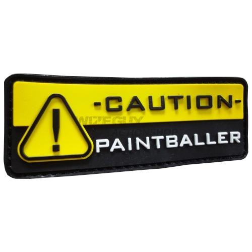 3D Rubber Patch: Caution Paintballer i gruppen Taktisk Utrustning / Patches hos Wizeguy Sweden AB (pw-168001)