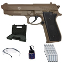 Pistolpaket PT92 TAN Co2 6mm Full Metall