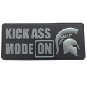3D Rubber Patch: Kickass mode ON, Blk/gry