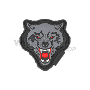 Alternative view of 3D Rubber Patch: Wolf Svart/Röd