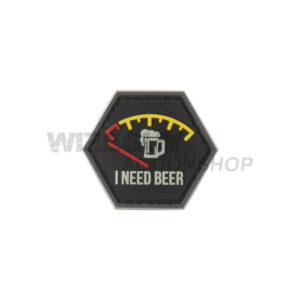 Alternative view of 3D Rubber Patch: I need Beer Röd