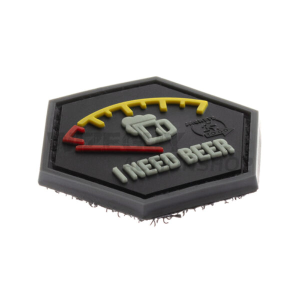 3D Rubber Patch: I need Beer Röd - Bild 3