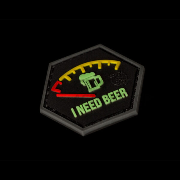 3D Rubber Patch: I need Beer Röd - Bild 5