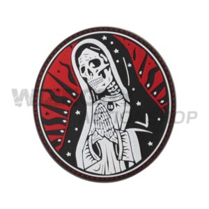 Alternative view of 3D Rubber Patch: Santa Muerte Red Sky