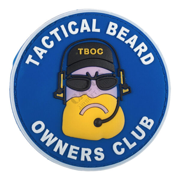 3D Rubber Patch: Tactical Beard Owners Club Blå/Vit - Bild 2