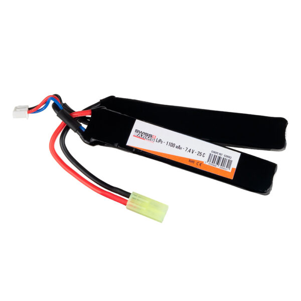 Swiss Arms Lipo Batteri Twin 7.4V 1100mAh Mini Tamyia 25C - Bild 2
