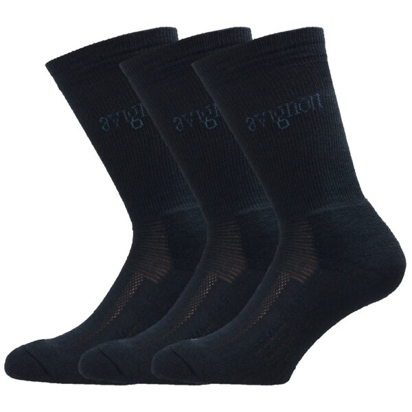 Avignon Terry Merinoull Strumpa 3-Pack Svarta - Bild 2