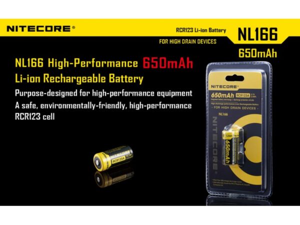 Nitecore batteri Li-Ion RCR123A 650mah - Bild 3