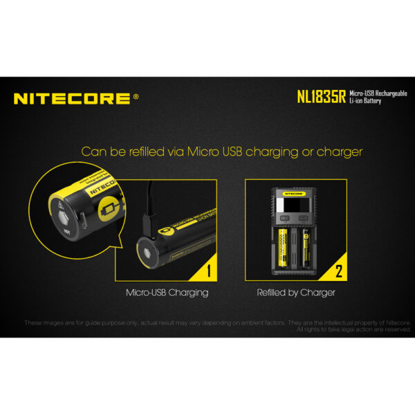 Nitecore NL1835R Batteri 18650 USB-C - Bild 5