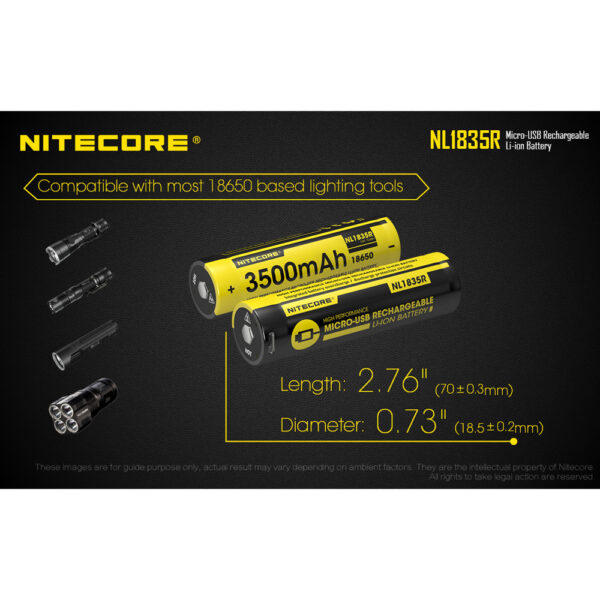 Nitecore NL1835R Batteri 18650 USB-C - Bild 10
