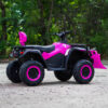 Atv for barn med plogblad 24v 320w rosa 7