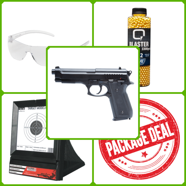 Wizeguy deal pack m9 fjäderpistol svart