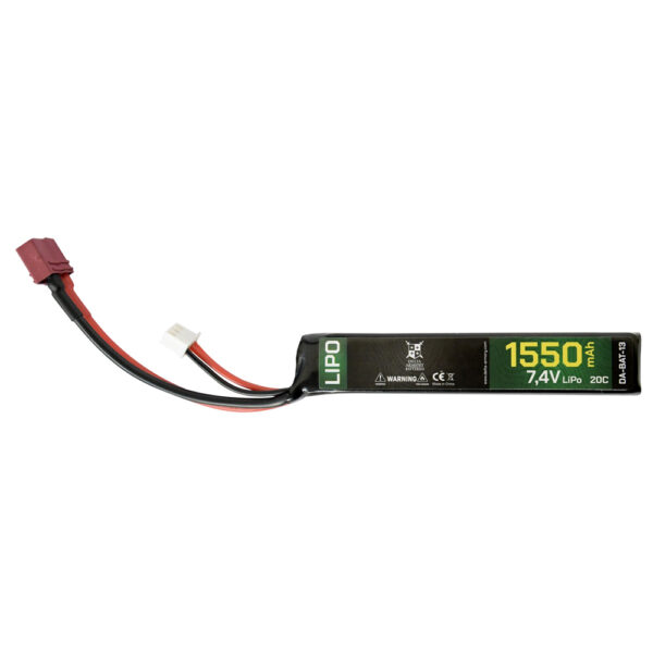 Delta armory lipo batteri 7,4v 1550mah dean kontakt